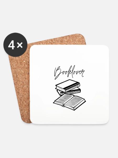 Booklover - Untersetzer (4er-Set) - Weiß
