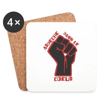 Ardèche dans le coeur - Dessous de verre (lot de 4) - blanc - Devant