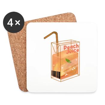 Fresh Peach Juice - Coasters (set of 4) - white - Front
