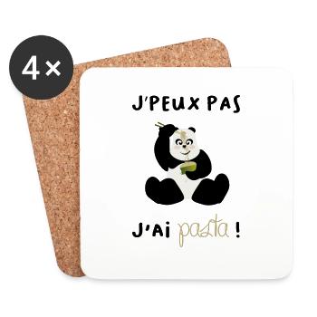J'peux pas j'ai pasta Team Panda - Dessous de verre (lot de 4) - blanc - Devant
