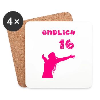 endlich 16 - Untersetzer (4er-Set) - Weiß - Vorne
