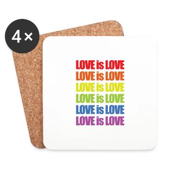 Love is Love - Untersetzer (4er-Set) - Weiß - Vorne