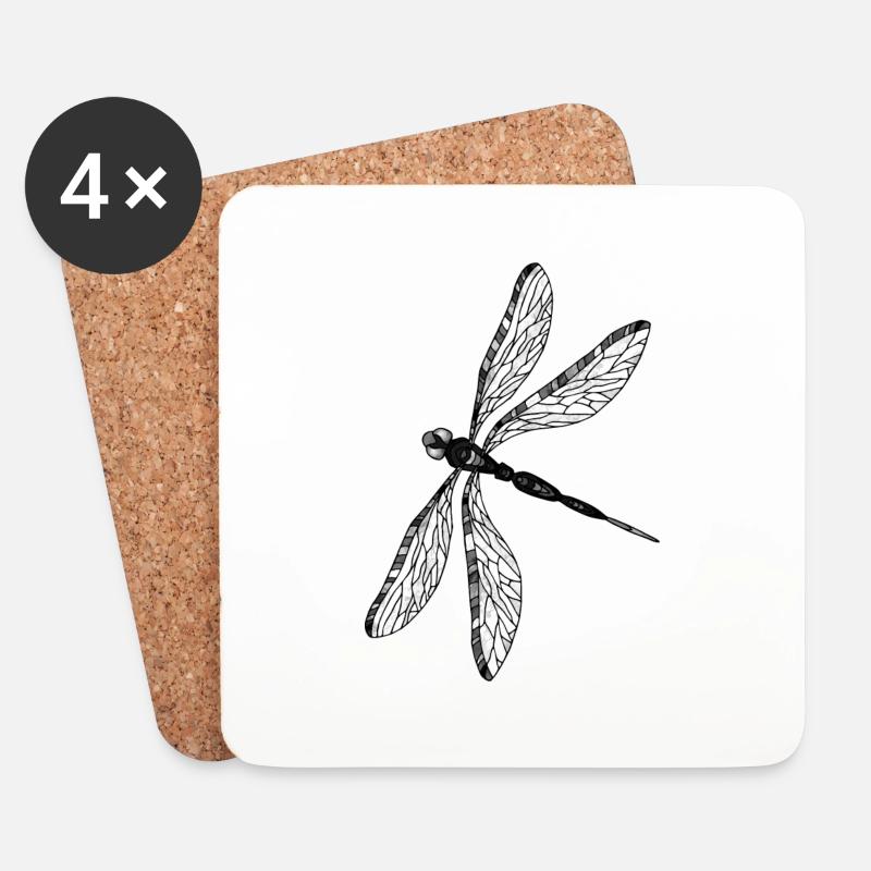 Libelle - Untersetzer (4er-Set) - Weiß