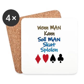 Skat Design - Untersetzer (4er-Set) - Weiß - Vorne