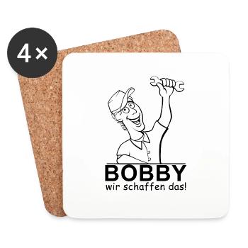 Bobby - wir schaffen das! - Untersetzer (4er-Set) - Weiß - Vorne