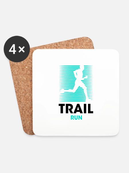 trail run - Untersetzer (4er-Set) - Weiß