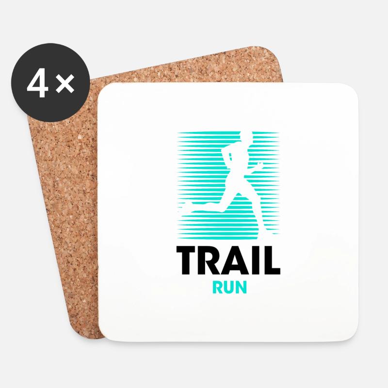 trail run - Untersetzer (4er-Set) - Weiß
