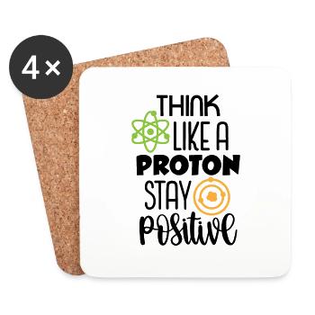 Pensez comme un proton reste positif - Retour à l’école - Dessous de verre (lot de 4) - blanc - Devant