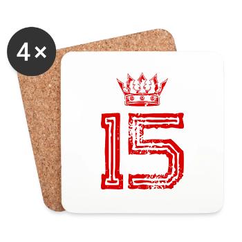 15 Zahl Krone - Untersetzer (4er-Set) - Weiß - Vorne