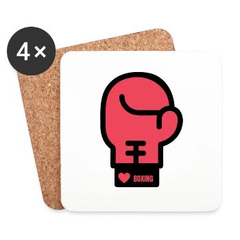 LOVE BOXING - Coasters (set of 4) - white - Front