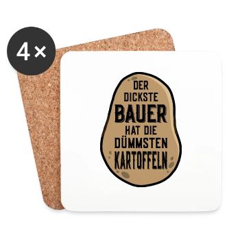BAUER KARTOFFELN LANDWIRT LANDWIRTSCHAFT - Untersetzer (4er-Set) - Weiß - Vorne
