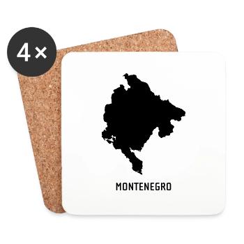 Montenegro - Landkarte Map - Untersetzer (4er-Set) - Weiß - Vorne