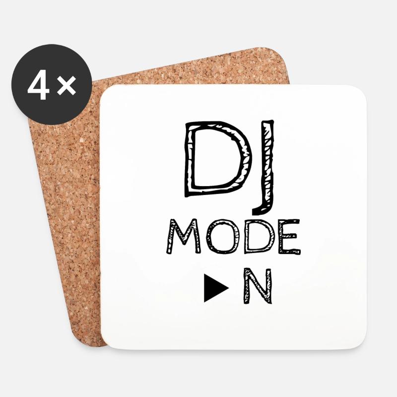 DJ-Modus auf - Untersetzer (4er-Set) - Weiß