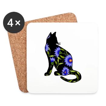 Chat - Dessous de verre (lot de 4) - blanc - Devant