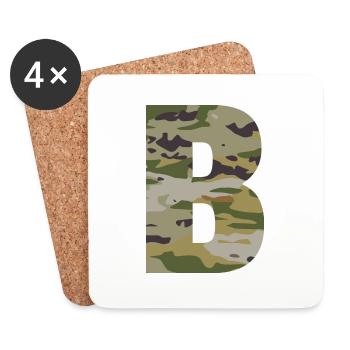 Camouflage letter B - Coasters (set of 4) - white - Front