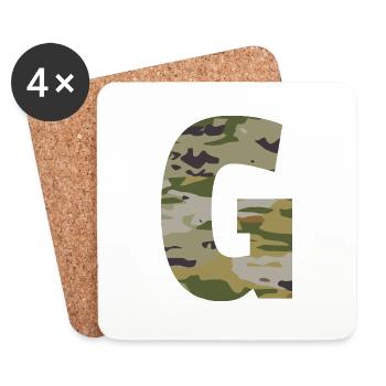 Tarnbuchstabe G - Untersetzer (4er-Set) - Weiß - Vorne