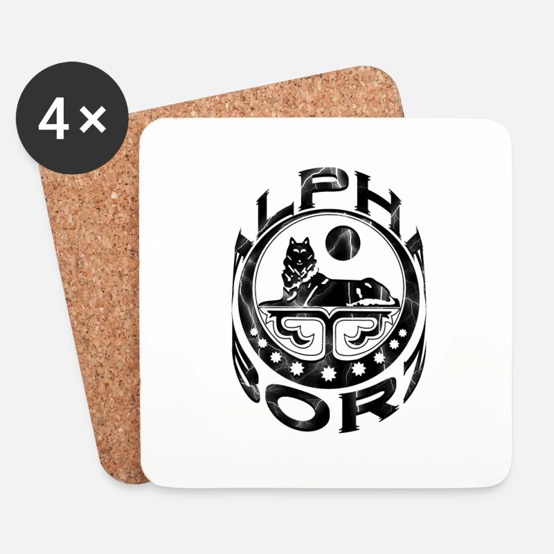 ALPHA BORZ Lightning - Untersetzer (4er-Set) - Weiß