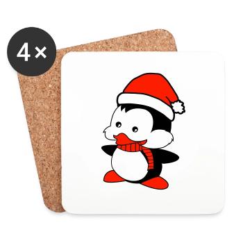 penguin loves Christmas - Coasters (set of 4) - white - Front