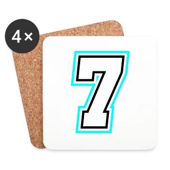 7 Number symbol - Coasters (set of 4) - white - Front
