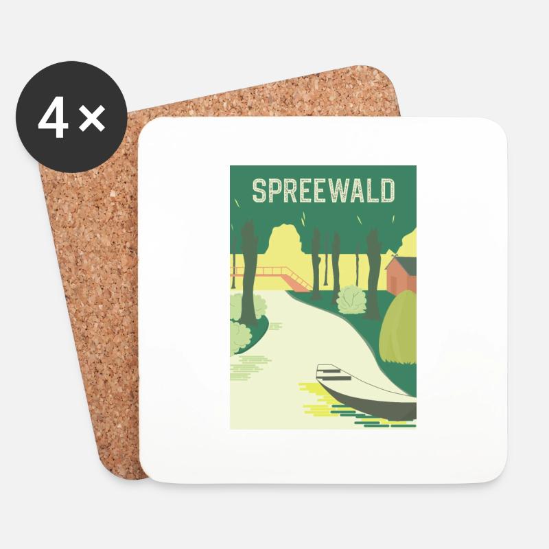 Spreewald Vintage - Untersetzer (4er-Set) - Weiß