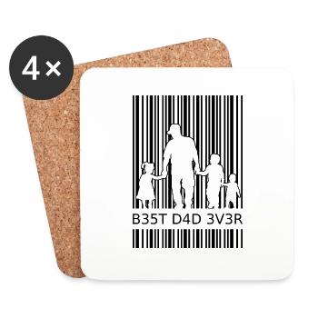 Best Dad Ever Father 3 Kids Triple Dad - Coasters (set of 4) - white - Front