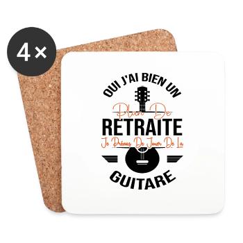 Drôle Cadeau Pour Un Homme Retraité Musique Guitar - Dessous de verre (lot de 4) - blanc - Devant