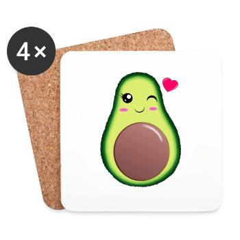 Avocado - Untersetzer (4er-Set) - Weiß - Vorne