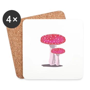 Red white testippings - Coasters (set of 4) - white - Front