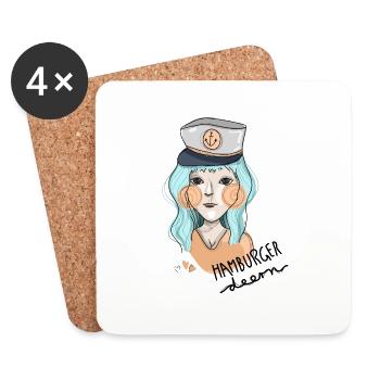 Captain Illustration Hamburger Deern - Coasters (set of 4) - white - Front