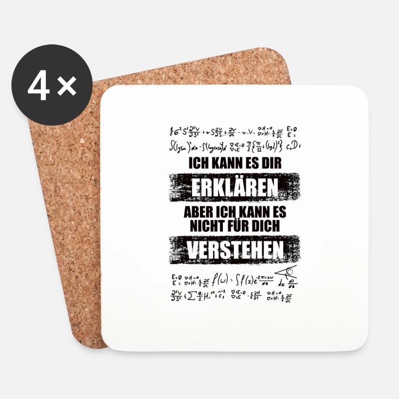Mathe Spruch für Mathelehrer - Untersetzer (4er-Set) - Weiß