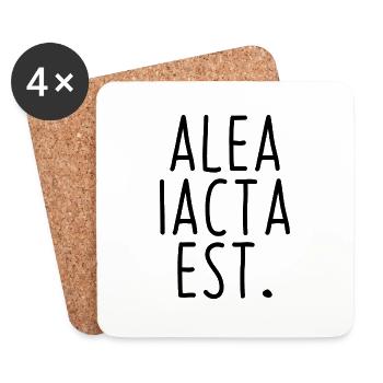 alea iacta est Würfel sind gefallen Latein Sprache - Untersetzer (4er-Set) - Weiß - Vorne