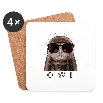 Owl Gläser Vintage - Untersetzer (4er-Set) - Weiß - Vorne