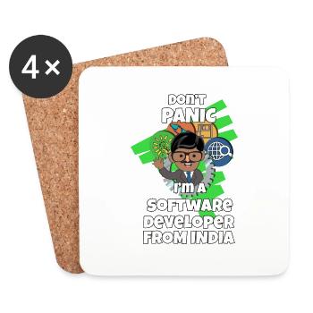 India Indian Developer Software Code I Gift - Coasters (set of 4) - white - Front