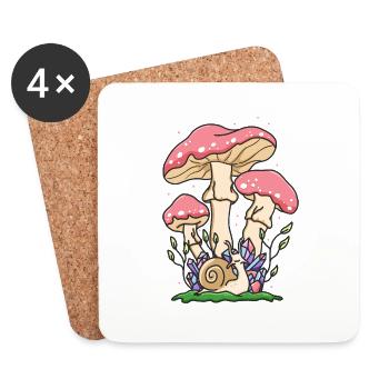 Happy Snail - Coasters (set of 4) - white - Front