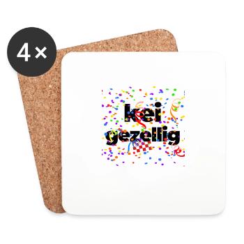 kei gezellig, Brabants with confetti - Coasters (set of 4) - white - Front