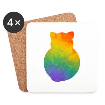 Chaton de fierté - Dessous de verre (lot de 4) - blanc - Devant