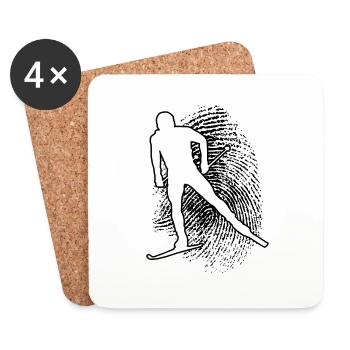 Men's Women's Cross-Country Classic Cross-Country Skating - Coasters (set of 4) - white - Front