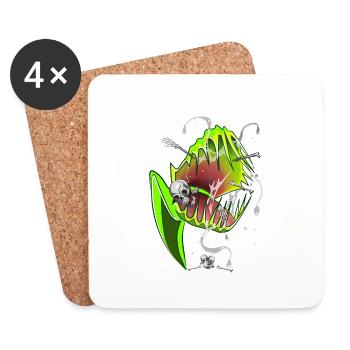 Botanical Shirt Carnivorous Plants Venus Flytrap - Untersetzer (4er-Set) - Weiß - Vorne