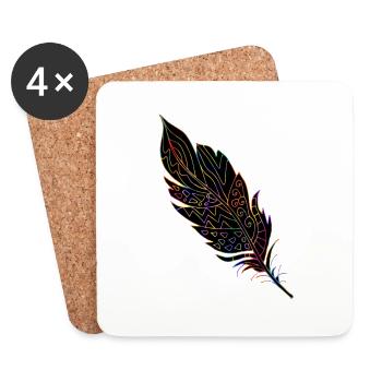 Feather - Coasters (set of 4) - white - Front