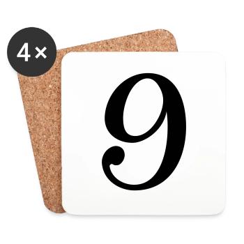 9 - Untersetzer (4er-Set) - Weiß - Vorne