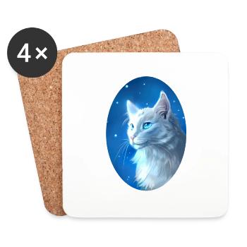 Cloudtail Cloud Tail Warrior Cats White Cat - Coasters (set of 4) - white - Front