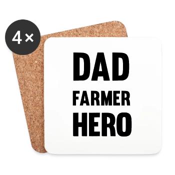 Dad farmer hero - Coasters (set of 4) - white - Front