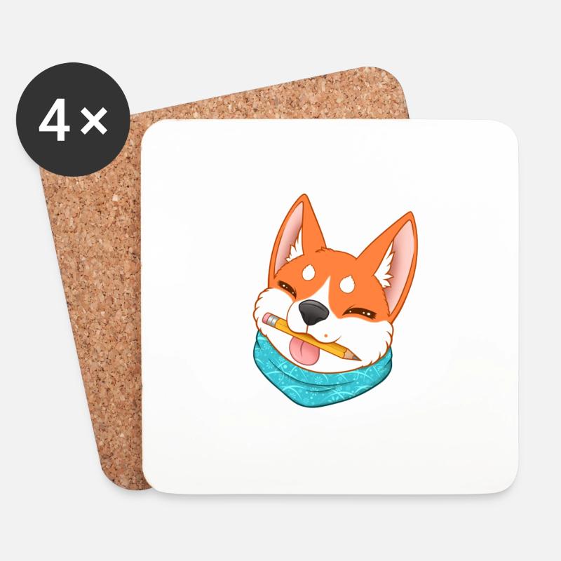 Shiuba Inu - Untersetzer (4er-Set) - Weiß