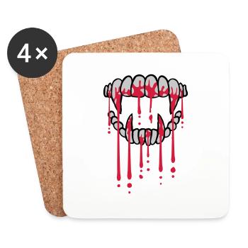 Blood drops vampire - Coasters (set of 4) - white - Front