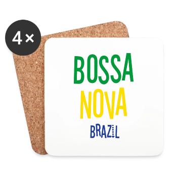 Bossa Nova Brasil Jazz Music Vintage Typography - Coasters (set of 4) - white - Front