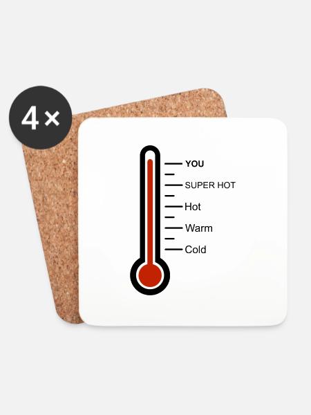Thermometer - Untersetzer (4er-Set) - Weiß