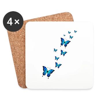 Blue Butterfly - Coasters (set of 4) - white - Front