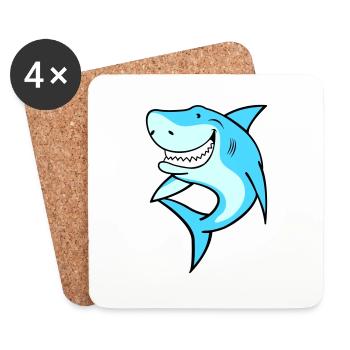 Shark - Coasters (set of 4) - white - Front