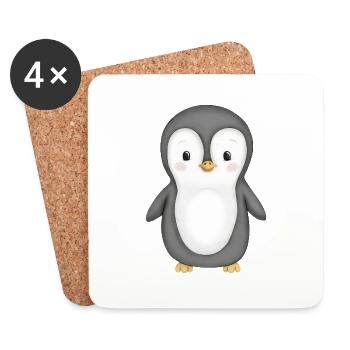 süßer Pinguin - Untersetzer (4er-Set) - Weiß - Vorne