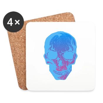 skull head of death halloween - Coasters (set of 4) - white - Front
